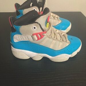 Kids Jordan 6 Rings blue fury